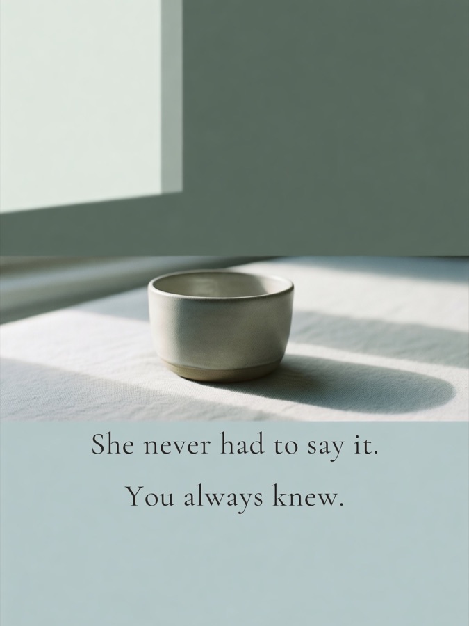 She never had to say it. You always knew.
