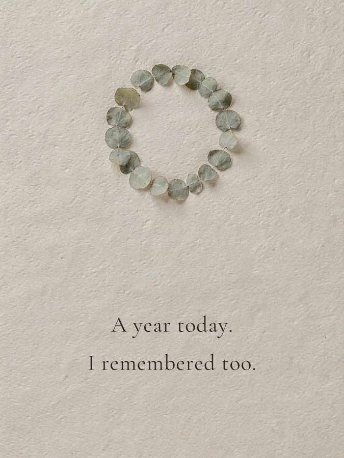 A year today. I remembered too.